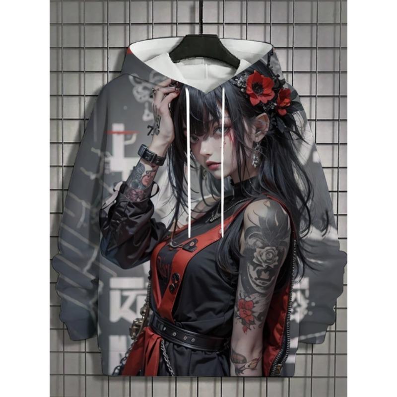 Autumn and Winter Men's Sports Hoodies Unisex 3D Printing HD Anime Girl Printing Hoodies Harajuku Fashion Pullovers