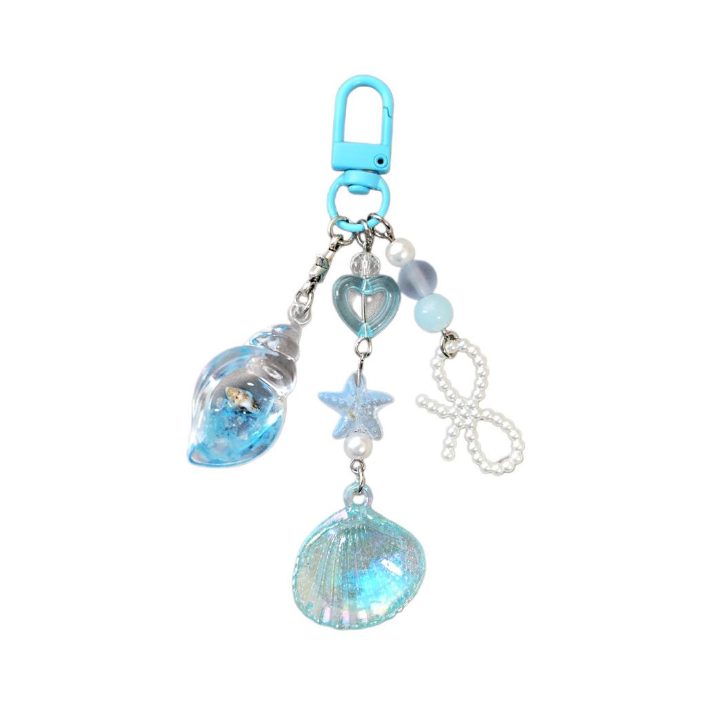 Colorful Pearl Shell Ocean-Style Beaded Phone Charm and Bag Lanyard
