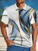 Men's Shirt Button Turn- Collar Shirt Optical Illusion Linear Outdoor Daily Wear Streetwear Short Sleeve Shirt Button Shirt, PLUS SIZE