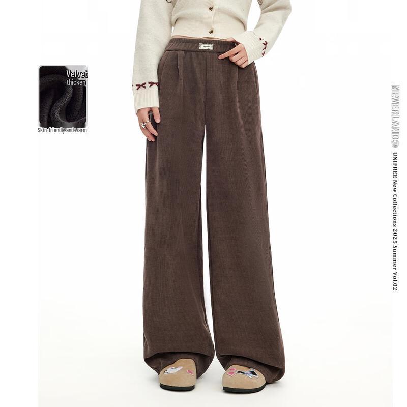 UNIFREE Warm Plush Wide-Leg Casual Pants M