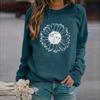 Women's Sweater Crew Neck Casual Loose Pullover Printed Long Sleeve Comfortable Long Sleeve T-Shirt