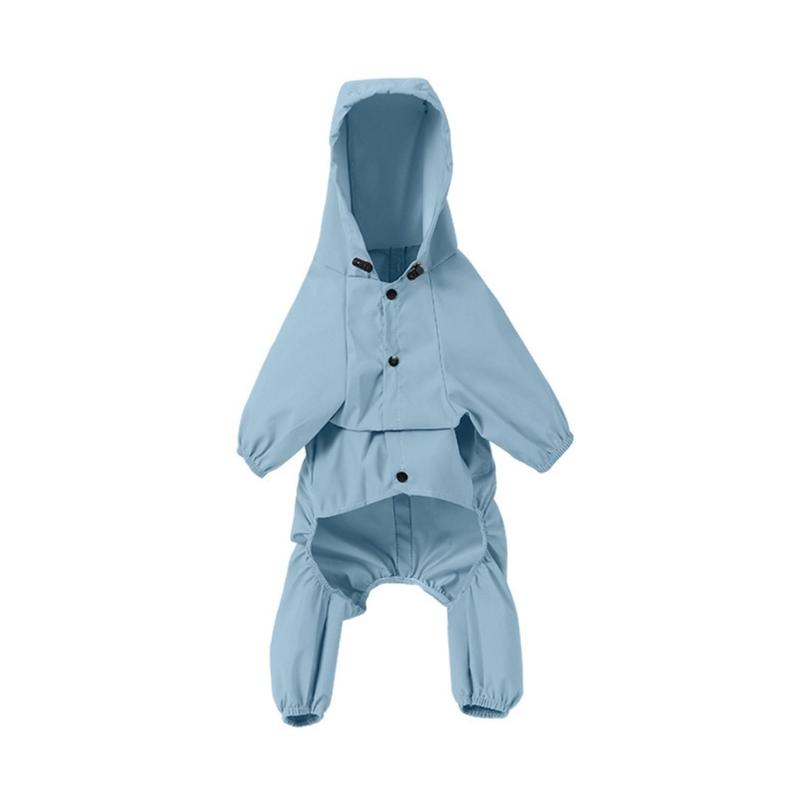 Dogs Rain Coat Waterproof Hoodie Jackets Rain Ponchos Pet Rain Coat with Reflective Strips Outdoor Dogs Rain Coat S синий
