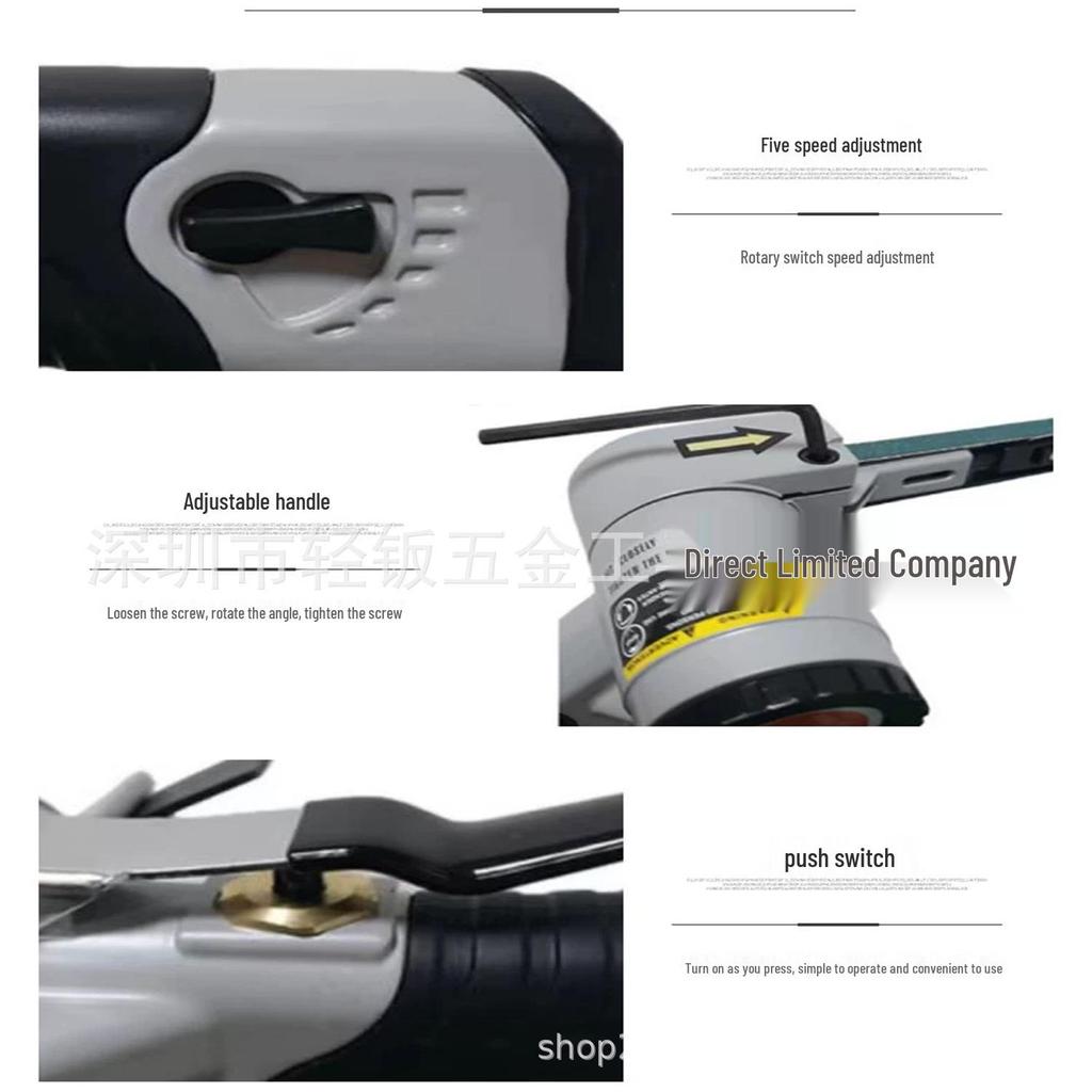 Compact Industrial Pneumatic Handheld Sanding Belt Machine 10x330mm