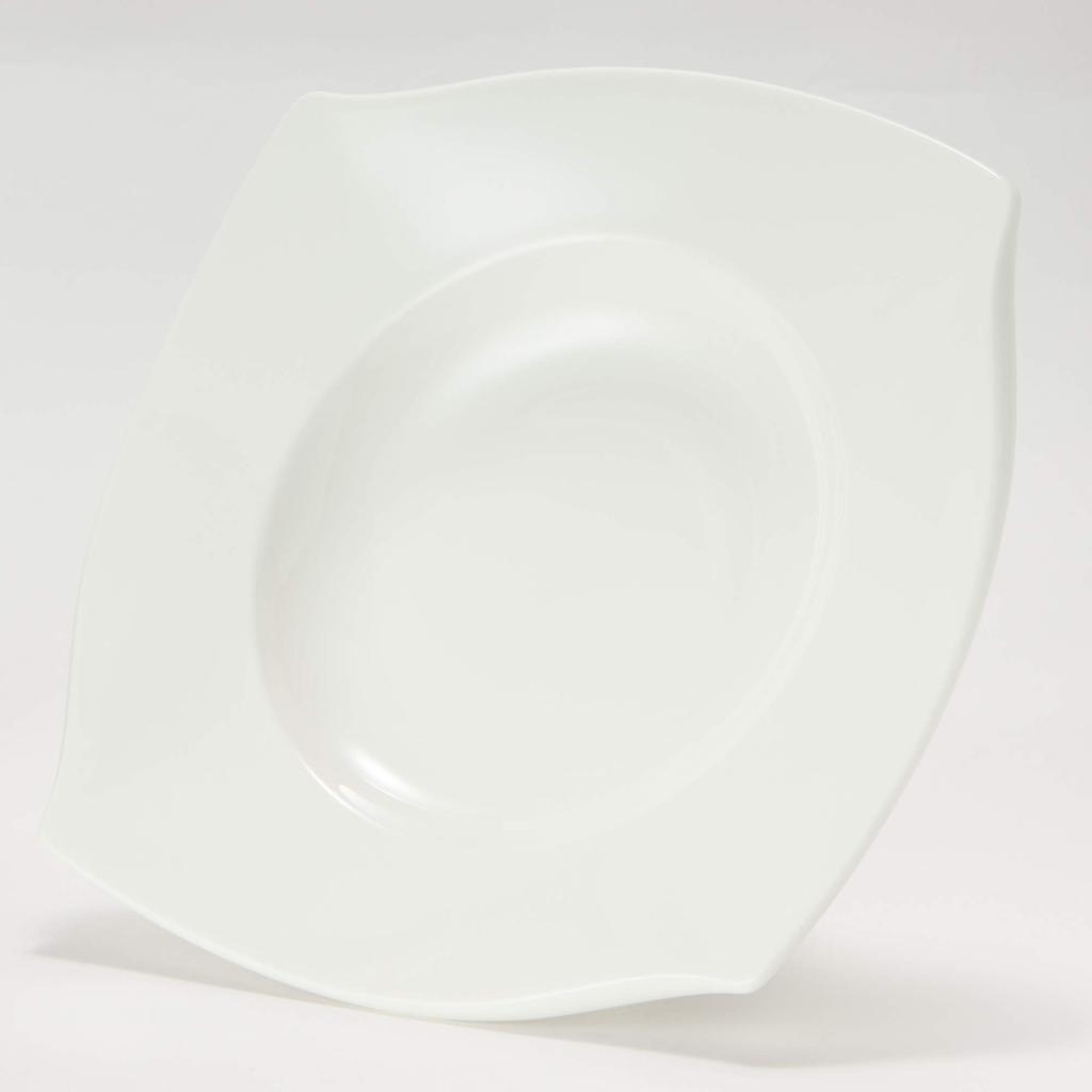 NARUMI Forte White 30cm Quadratische Suppen-Mikrowellenplatte, Rand, Servieren, Sicher, 50460-5248