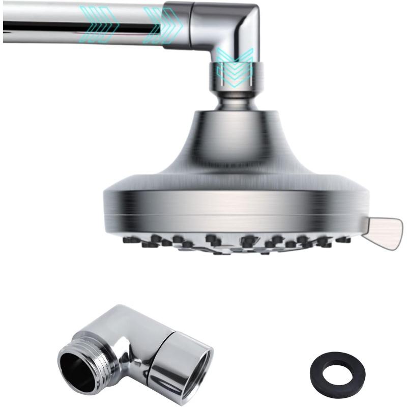Handbrause-Adapter 90 Grad, Duschschlauch-Adapter, Verbindungsstück Duschkopf, Winkelstück für Handbrause, Schwenkbarer Duschkopf-Adapter, Adapter für