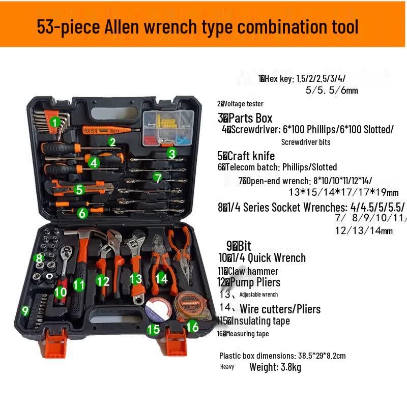 53-Piece Household Repair Tool Kit
