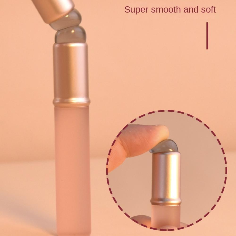 Soft Round Head Lip Brush with Protect Cap Multi Functional Lipstick Smudge Brush Dustproof Silicone Fingertips Brush