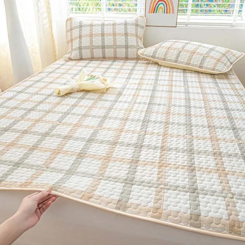Ice silk mat cool mattress protective cover 3-piece set machine washable cool air conditioner seat