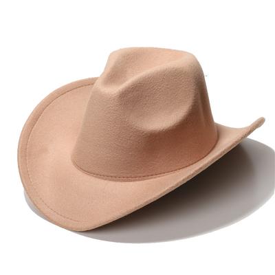 Western Cowboy Hat, Black Woolen Jazz Top Hat, Men And Women'S Ethnic Style Felt Hat, Big Eaves Hat
