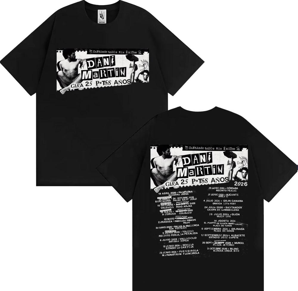 Dani Martn Concierto 25 Aos Album Merch Tshirt Unisex Women Fashion Hip Hop Streetwear T Shirts Cotton Comfort T Shirt