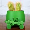 3.14" Happy Face Planter Handmade 3D Printed Cute Guitar Planter Theme Succulent Pot For Guitar Lovers