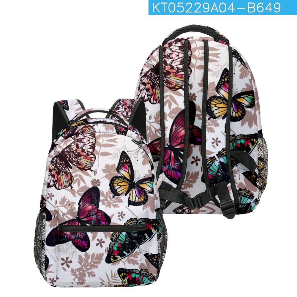 Sac à dos classique populaire amusant papillon étudiant Sacs à dos pour livres Cahiers Sacs à dos imprimés 3D Oxford Imperméable Sacs à dos de voyage pour garçons/filles