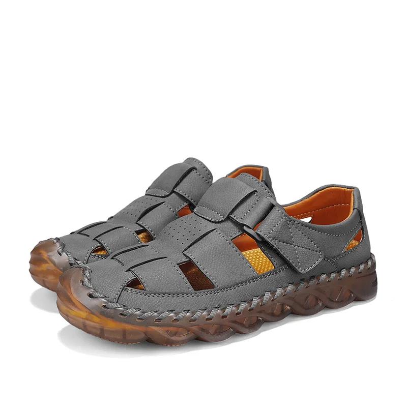 Fashion Stylish Mens Hollow Out Loafers Breathable Men Walking Sandals Handmade Flats Casual Driving Shoe All-match Men's Luxury Sandals