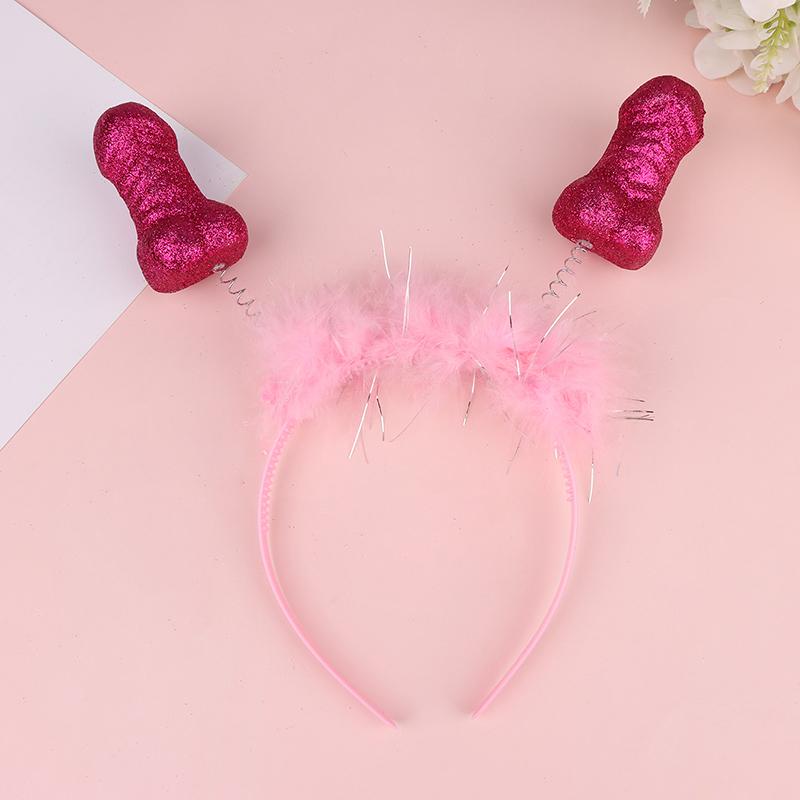 1Pc Bachelorette Party Headband Red Pink Feather Sexy Hair Band Wedding Bridal Shower Happy Hen Party Decor Photo Prop