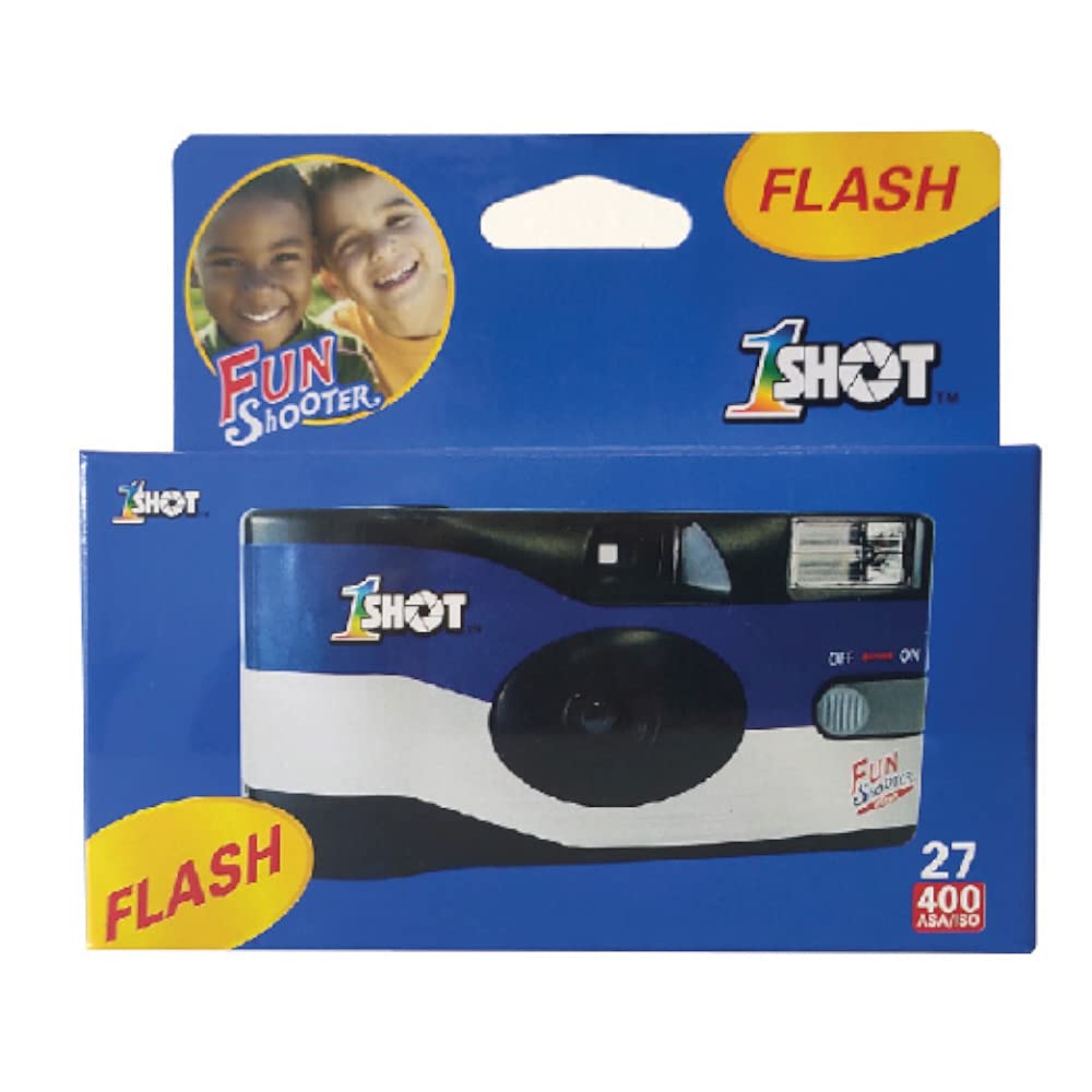 One-shot disposable camera with flash