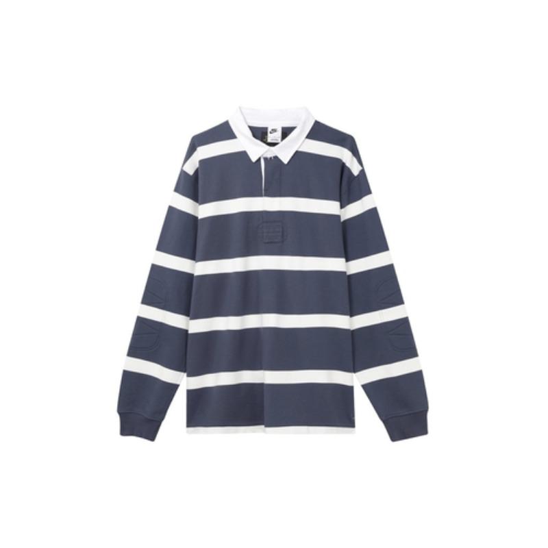 

Nike Men s Life Striped Heavyweight Rugby Shirt Thunder Blue FN3123-437 EU M чёрный