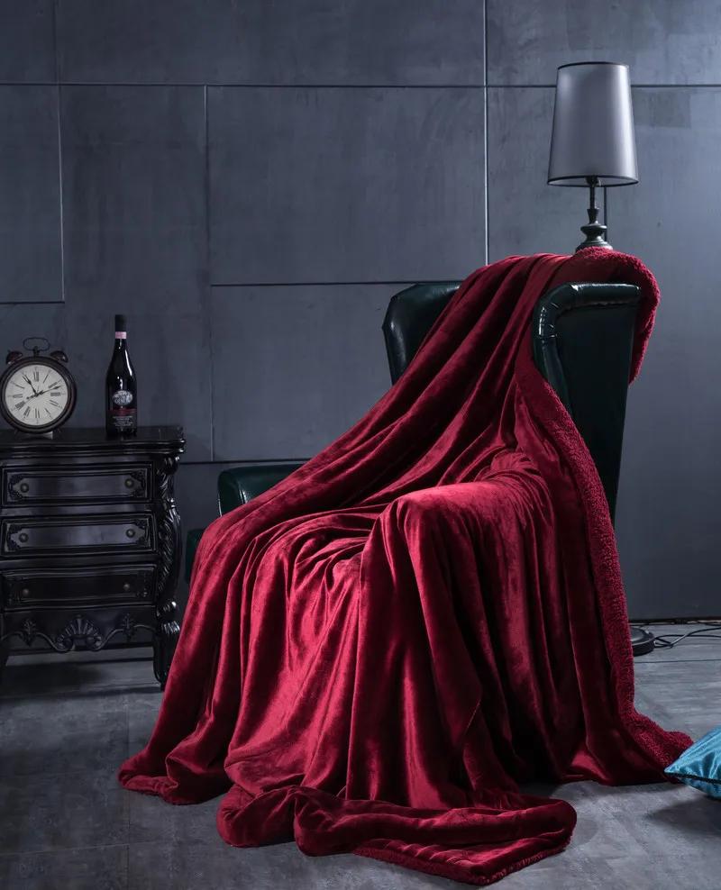 Wool Throw Blanket Keep Warm Winter Bed Blankets Double Sided Queen Duvet Cover Camping Double Bed Cover Bedspread On The Bed