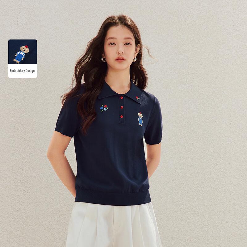 INMAN Women s Embroidered Polo Knit Top XL