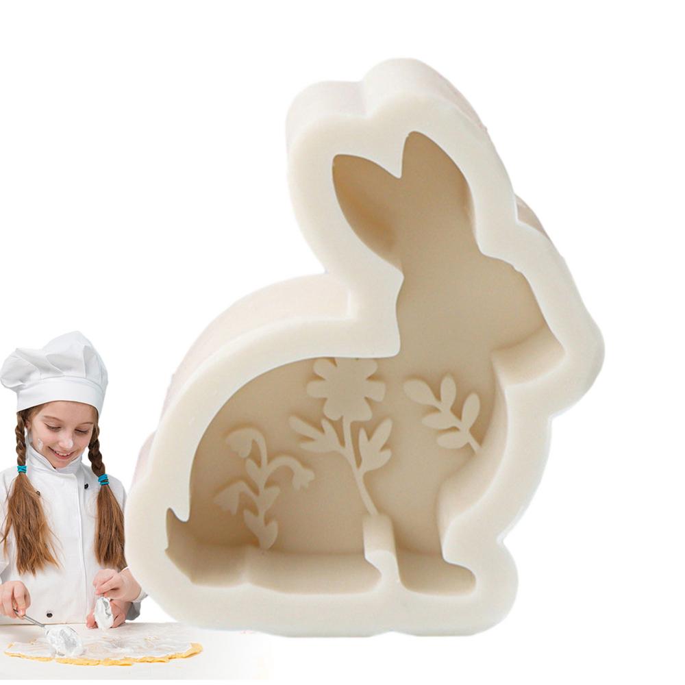 Easter Bunny Molds Silicone Resin Casting Rabbit Mold For Candle Making Flexible Crafts Resin Molds Desk Decor Candle Making