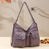 Middle Aged Women's Bag New Fashionable Women's Bag Soft Leather Large Capacity Single Shoulder Crossbody Bag Multi-layer Backpack