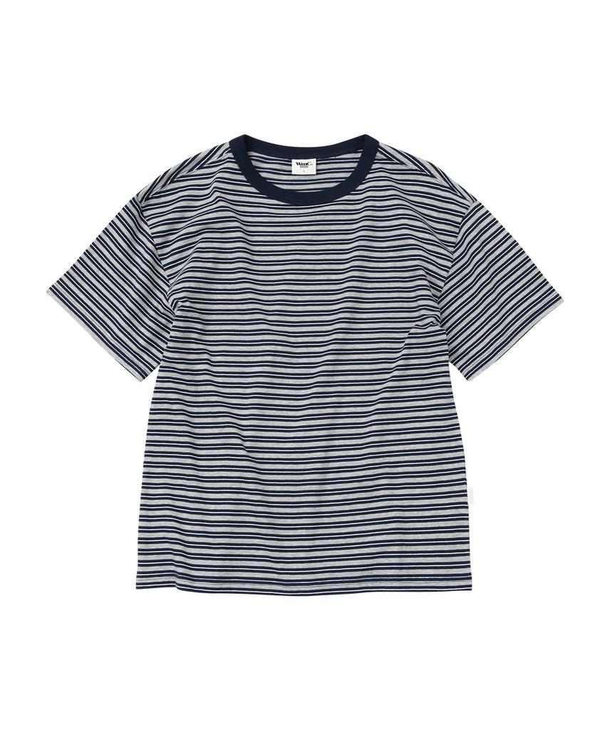 WMC [Crop] Multi-Stripe T-Shirt_Grey