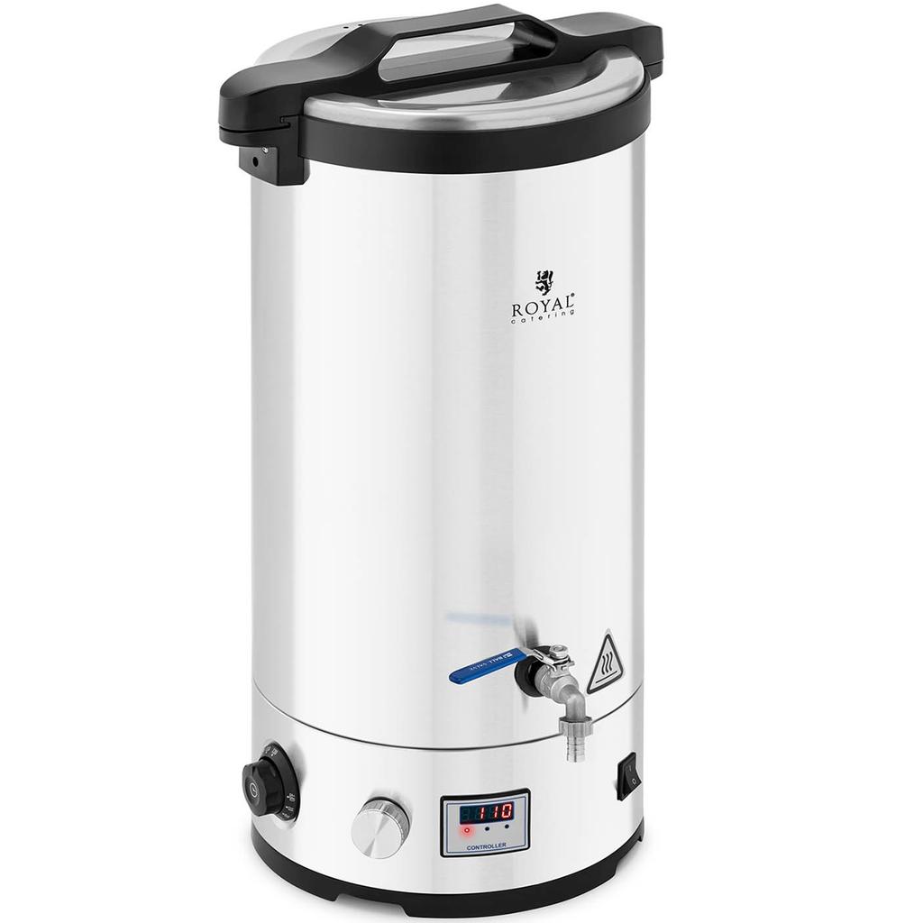 Mash kettle for beer production with timer made of stainless steel 30110C LED 2500 W 30 l