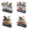 Wooden Paper Towel Dispenser Halloween Napkin Holder, Ghost Pumpkin Decorative Tabletop Tissue Dispenser, Spooky Party Accessories Storage Organizer