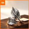 925 Sterling Silver Rings for Women Couple Minimalist Handmade Big Oval Ring Fine Jewelry Gift Prevent Allergy