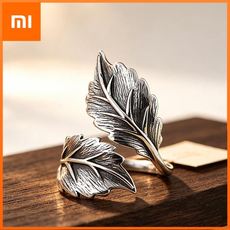 Xiaomi 925 Sterling Silver Rings for Women Couple Minimalist Handmade Big Oval Ring Fine Jewelry Gift Prevent Allergy