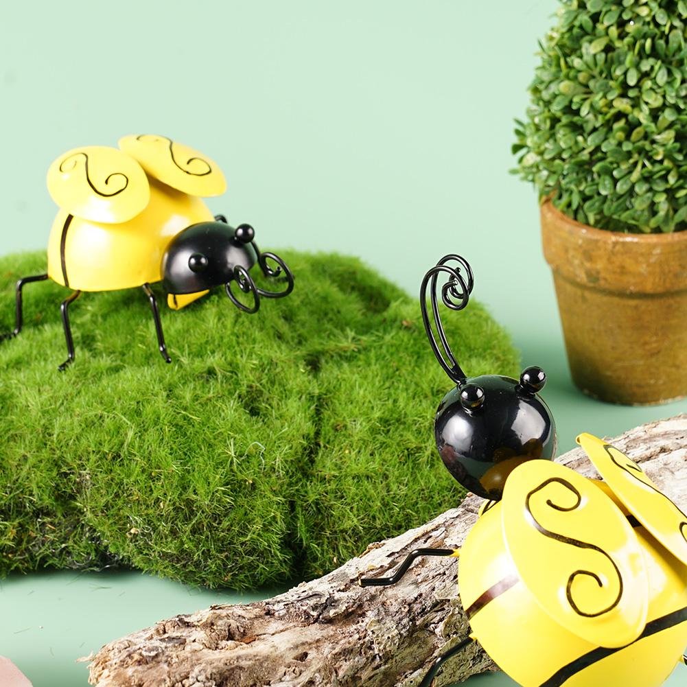 4PCS/SET Decorative Metal Art Bumble Bee Backyard Garden Wall Ornament Accent S8H1