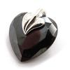Les Trésors De Lily [F6330] - Silver Pendant 'Sissi' Black White (heart)