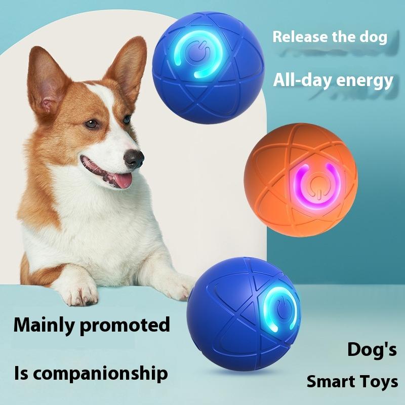 Cross pet electric attractive force bouncing ball cat and dog toy bite-resistant stuffing relief artifact large and small dog pet traction ball