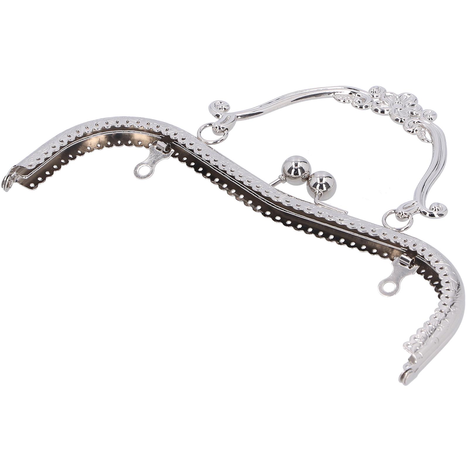 

Металлическая рамка для кошелька с застежкой-поцелуем, ретро-ручка с тиснением, фурнитура, аксессуары 20,5 см, цвет серый