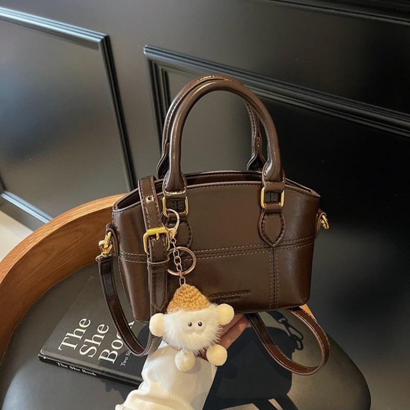 Plush pendant hand carry fashion bag women's summer new portable simple personality retro shoulder messenger bag