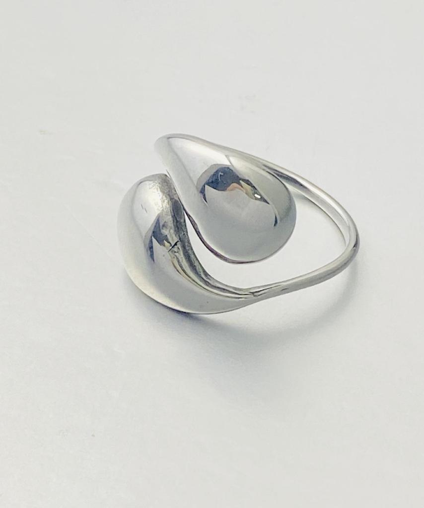 Anel Irregular Gota d'Água Ajustável em Aço Inoxidável - Estilo Frio Europeu e Americano