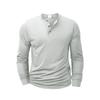 Men'S Long Sleeved Henley Neck T-Shirt Slim Fit Bottoming Shirt Fitness Tops Tees Button Neck Casual Cozy Tshirt