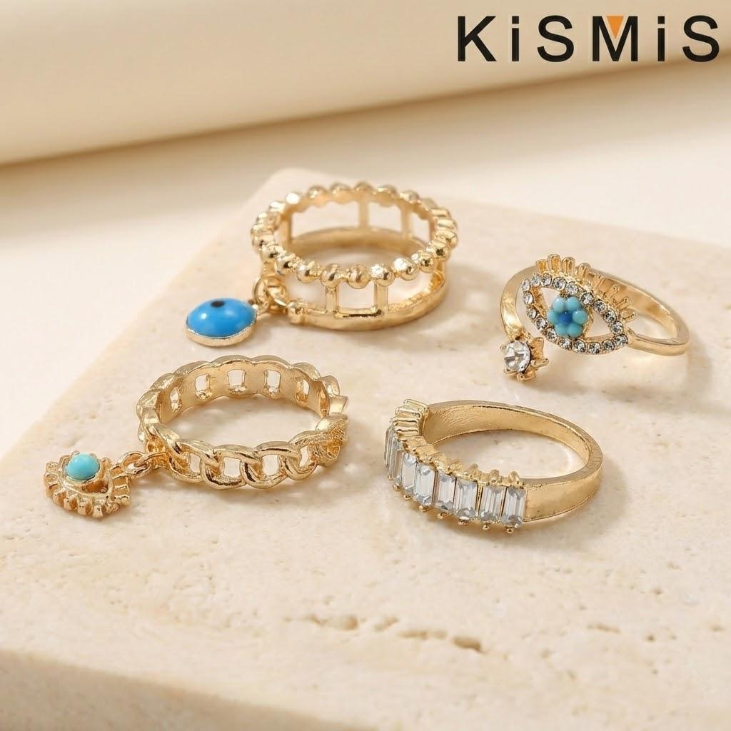

Evil Eye Ring Punk Style Unisex Fashion Jewelry Alloy Diamond Devil Eye Accessories Stylish Finger Rings