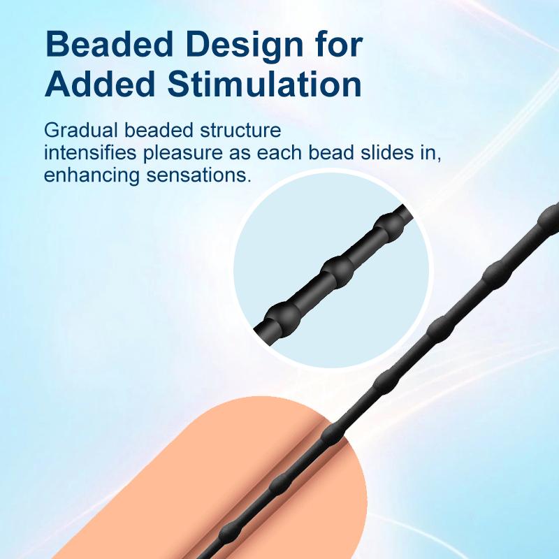 Soft Silicone Urethral Sound for Men, Slim Flexible Beginner Dilator with Smooth Tip, Easy Clean & Discreet Storage Sex Toy