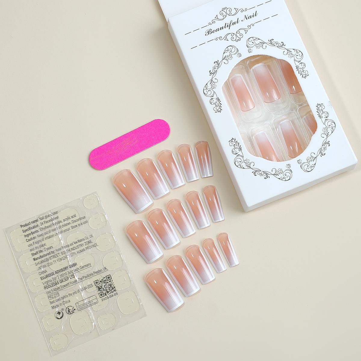 

Gradient Wearable Armor Nail Art Patches - Medium Long, 24 Removable False Nails