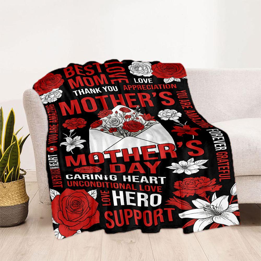 Mom's Gratitude And Love Blanket Suitable for Sofas,travel, Living Rooms Also a Good Gift for Friends and Family Suitable for All Seasons.