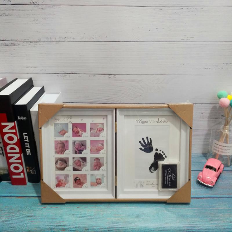 Book Style Baby Weekly Kids 12 Months Growing Handprints Footprints Photo Frame For Kids Good Gift Nice Decor Safe Use