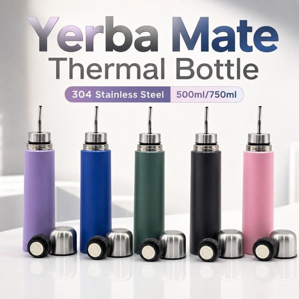 Borraccia Termica Sottovuoto 500ml/750ml con Cannuccia Integrata Borraccia Isolante da Viaggio Uso Quotidiano