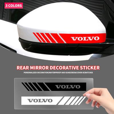 2PCS Car Styling Rearview Mirror Decoration Sticker For RDESIGN XC60 XC90 S60 S80 S60L V40 V60 AWD V90 Accessories