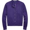 Polo FW24 Solid Color Logo Embroidered Single-Breasted Long Sleeve Knit Sweater Women Sweater Purple WMPOSWENDW20295-500