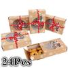 24Pcs/Pack Christmas European New Style Kraft Paper Box Christmas Window Biscuit Packaging Box Kraft Paper Large Gift Box