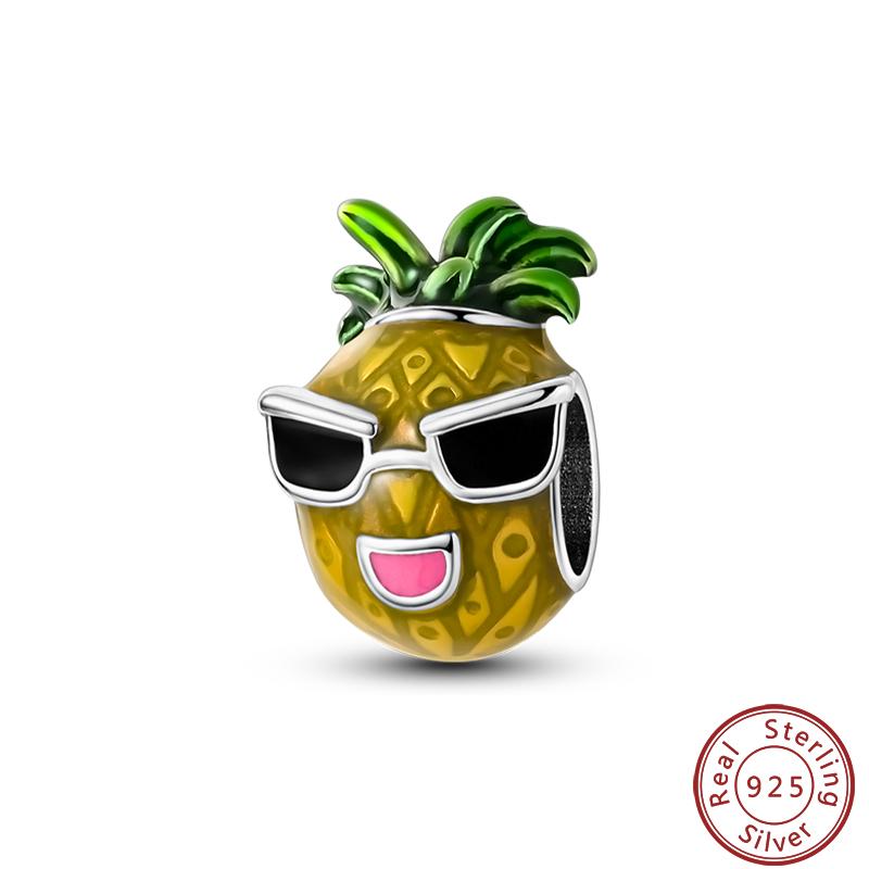 Copper Strawberry Pineapple Avocado Fruit Dessert Series Sweet Charms Beads 3Mm Diy Gift Fine Jewelry