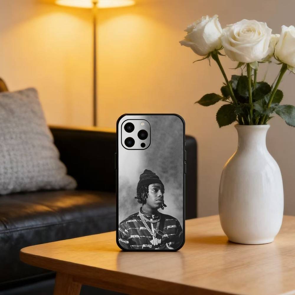 Rapper Y-YNW M-Melly-Y Phone Case For iPhone17,16,15,14,13,12 Plus,Max Soft Silicone Black Cover iPhone12PROMAX
