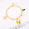 Gold-Plated Starfish Coconut Tree Flower Copper Bead Chain Bracelet Fashion for Women Girls Party Vacation Beach Jewelry Gift