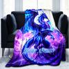 1PC Custom Name Blue Dragon Thunderstorm Outdooor Flannel Blankets Patterns Throw Blanket All-Season Soft Gift for Couch, Bed, Camping Gifts
