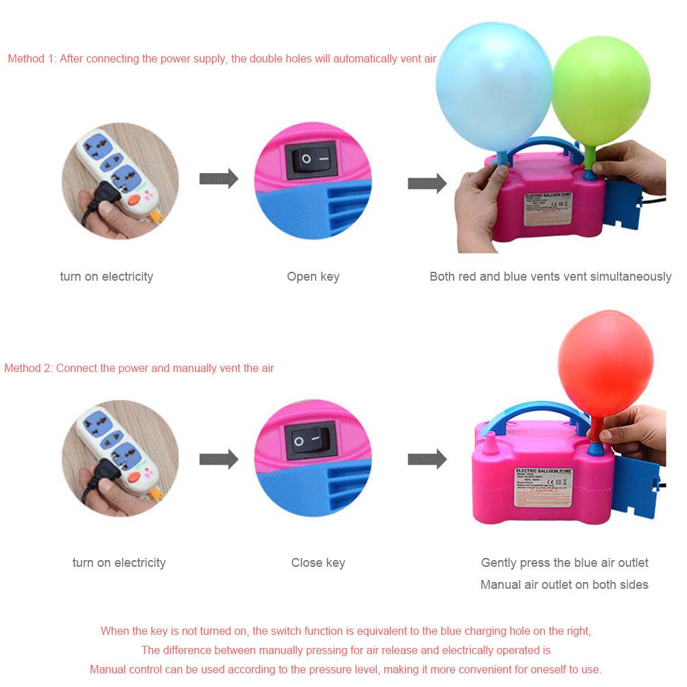 600 W Dual Nozzle Balloon Blower Pump Electric Balloon Pump Save Time 110V-120V 220-240 V Dual Nozzle Electric Balloon Inflator